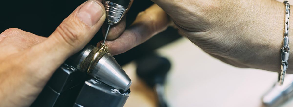 Ring being crafted by goldsmith