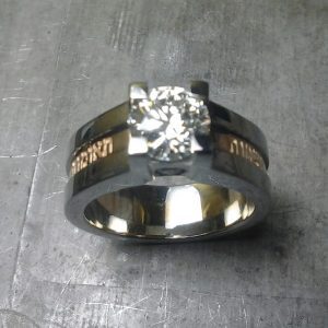 Hebrew lettering on engagement ring