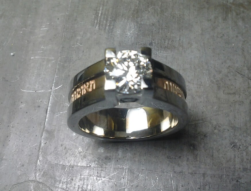 Hebrew lettering on engagement ring