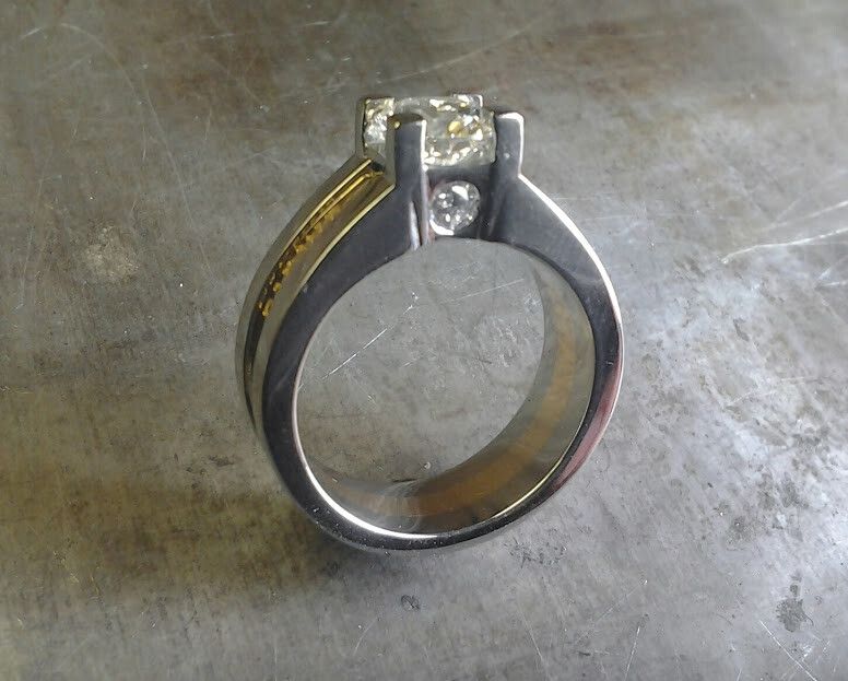 custom designed engagement ring with princess cut diamond