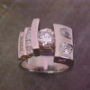 offset diamond re-make wedding ring