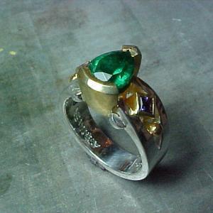 custom ring with emerald