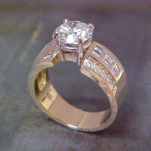 custom gold ring with large center diamond