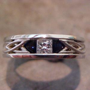 celtic diamond sapphire engagement ring