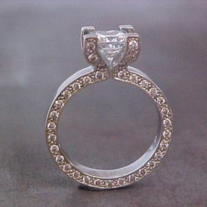 diamond 14k white gold engagement ring with custom engraving by sean ferguson
