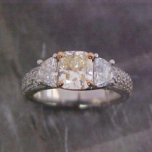 radiant cut diamond engagement ring with custom designed band by sean ferguson