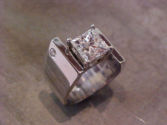 square white gold engagement ring