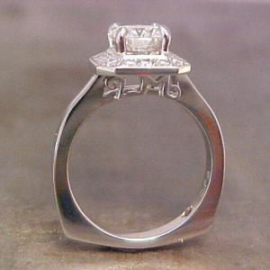 engagement ring with custom monogrammed engraving