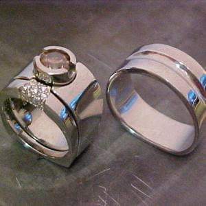 custom engagement ring and matching wedding band