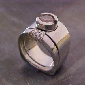 custom engagement ring with round yellow gem