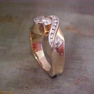 custom gold ring with diamonds