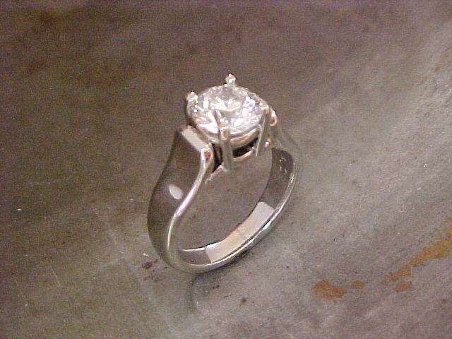 14k white gold custom engagement ring