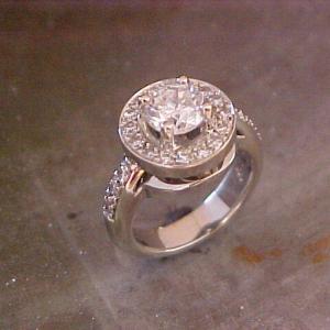 14k engagement ring with halo setting