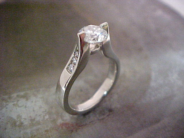 custom engagement ring with large center diamond