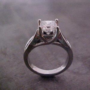 large solitaire white gold custom engagement ring