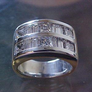 wedding ring with multiple diamonds