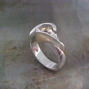 14k white gold custom ring