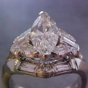 custom tiara inspired ring with diamonds close up