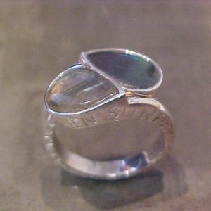 custom engraving and teardrop stone ring
