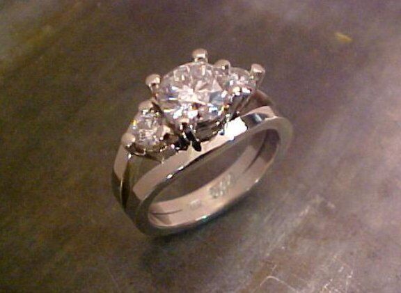 three stone custom engagement ring