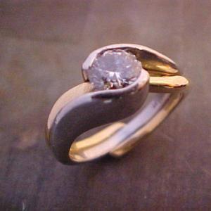 custom ring with large round center diamond