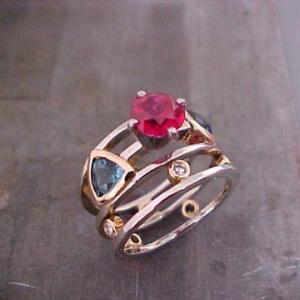 custom ring with rubies and sapphires