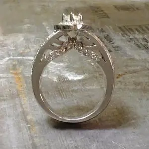 cat eye shaped diamond ring side view