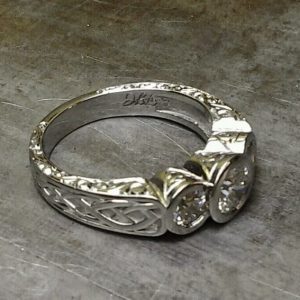 celtic white gold and diamond ring