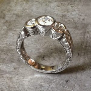 engraved Celtic engagement ring