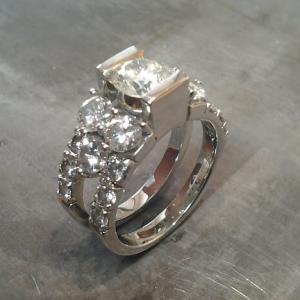 custom designed white gold and large diamonds