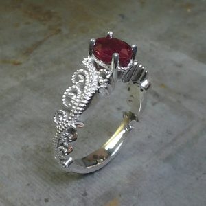 mill-grain style engagement ring