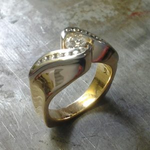 channel set engagement ring