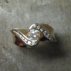channel set engagement ring top view
