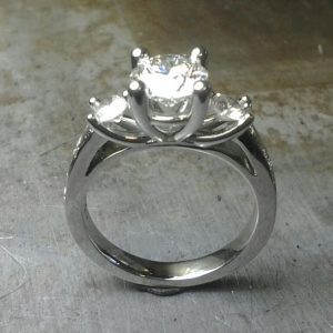 3 stone w prong engagement ring