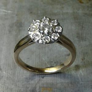 custom two tone halo engagement ring