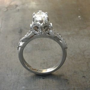 19k Marquee Bowtie Engagement Ring