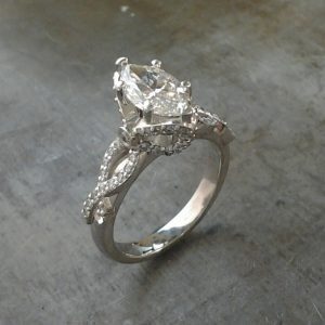 19k Marquee Bowtie Engagement Ring