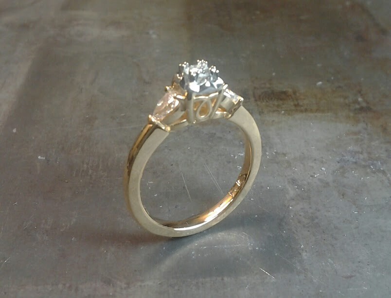 2 tone 18k Vintage Engagement Ring