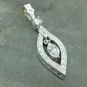 19k marquee diamond floating pendant