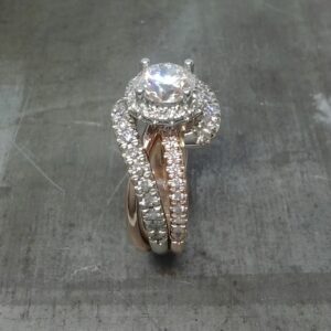 Rose, white gold diamond engagement ring