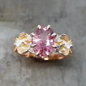 2.5ct. Pink Sapphire marquise diamond ring