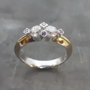 Platinum and 18k gold diamond wedding ring