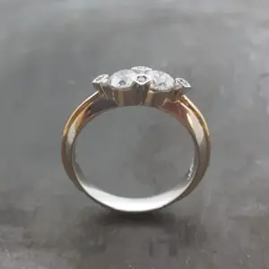 Platinum and 18k gold diamond wedding ring