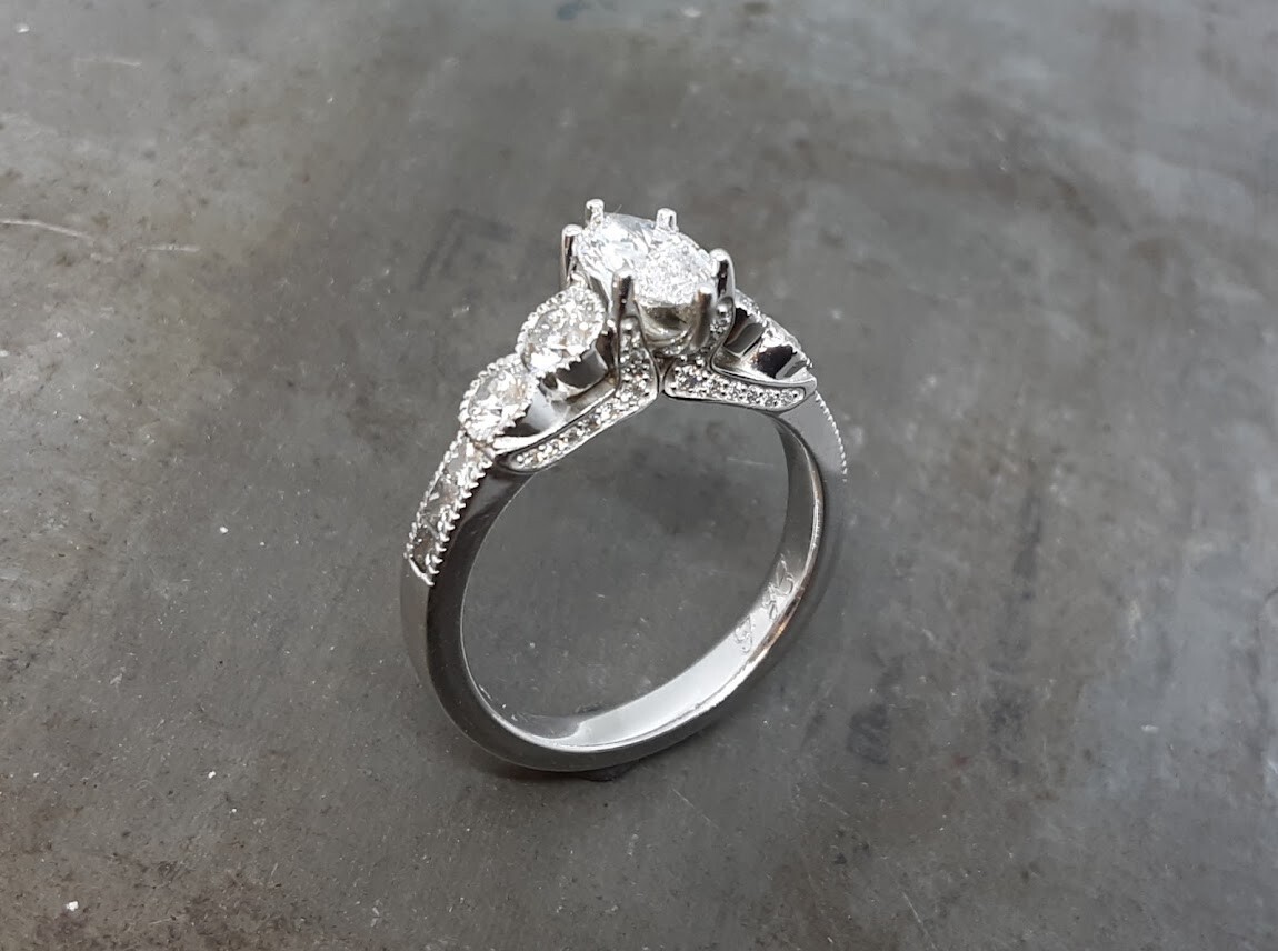 Marquise diamond wedding ring
