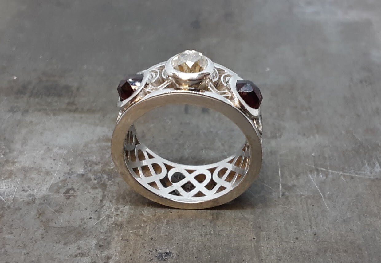 Custom celtic ring vintage diamonds