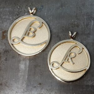yellow gold solid initial pendants