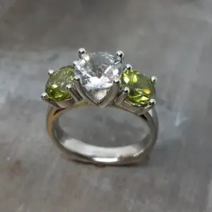 Citrene Aquamarine 19k white gold engagement ring