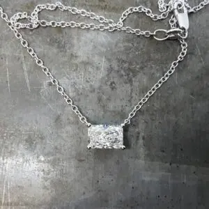 Radiant rectangle diamond 19k pendant