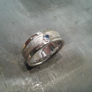 Textured white gold band