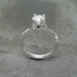 streamlined white gold diamond engagement ring